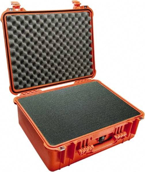 Pelican Products, Inc. - 17-13/64" Wide x 8-13/32" High, Clamshell Hard Case - Orange, Polyethylene - USA Tool & Supply