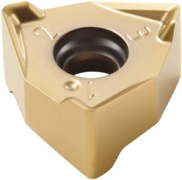 Seco - XNEX080612 M13 Grade F40M Carbide Milling Insert - TiAlN/TiN Finish, 1/4" Thick, 0.491" Inscribed Circle, 0.047" Corner Radius - USA Tool & Supply