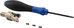 Seco - 3/4" Cut Diam, 0.027" Max Depth, M10 Modular Connection Indexable High-Feed End Mill - Screw Holding Method, 218.19-100 Insert, R217.21 Toolholder, Through Coolant - USA Tool & Supply