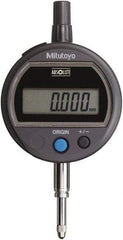 Mitutoyo - 0 to 12.7mm Range, 0.001mm Graduation, Electronic Drop Indicator - Lug Back, Accurate to 0.003mm, Metric System, LCD Display - USA Tool & Supply