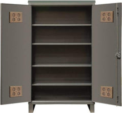 Durham - 4 Shelf Locking Storage Cabinet - Steel, 48" Wide x 24" Deep x 78" High, Gray - USA Tool & Supply