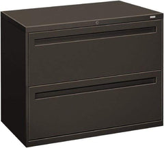 Hon - 36" Wide x 28-3/8" High x 19-1/4" Deep, 2 Drawer Lateral File - Steel, Charcoal - USA Tool & Supply