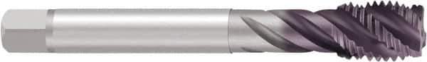Emuge - 1/2-20 UNF 5 Flute 2B Bottoming Spiral Flute Tap - Cobalt, TiCN Finish, 3.937" OAL, Right Hand Flute, Right Hand Thread, Series Enorm - USA Tool & Supply