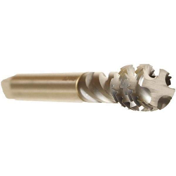 Emuge - 5/8-11 UNC 4 Flute 2B Bottoming Spiral Flute Tap - Cobalt, TiCN Finish, 4.331" OAL, Right Hand Flute, Right Hand Thread, Series Enorm - USA Tool & Supply