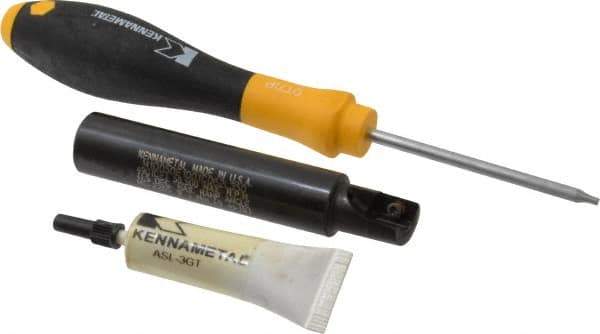 Kennametal - 1/2" Cut Diam, 0.404" Max Depth of Cut, 5/8" Shank Diam, 3-1/2" OAL, Indexable Square Shoulder End Mill - EC10.., EP10.. Inserts, Cylindrical Shank, 0° Lead Angle, Through Coolant - USA Tool & Supply