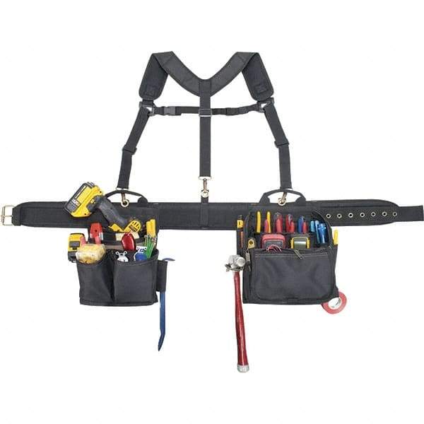 CLC - 28 Pocket Black Ballistic Polyester Combo Tool Bag System - 28" Wide x 6" Deep x 26" High - USA Tool & Supply