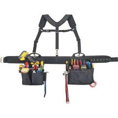 CLC - 28 Pocket Black Ballistic Polyester Combo Tool Bag System - 28" Wide x 6" Deep x 26" High - USA Tool & Supply