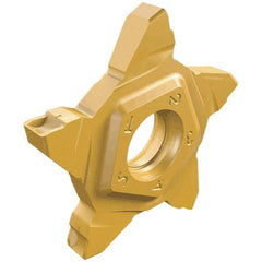 Iscar - PENTA24N150 C IC908 Grade, 0.0591" Cutting Width, Carbide Cutoff Insert - Neutral Lead Angle, 0.0039" Cnr Rad, TiN/TiAlN Coated - USA Tool & Supply