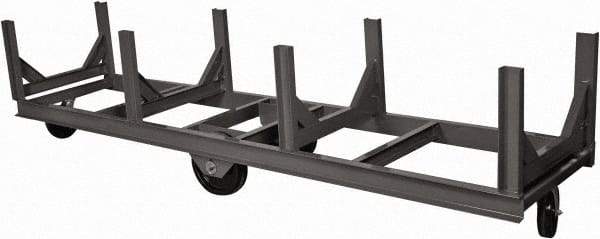 Durham - 10,000 Lb Capacity Steel Bar Cradle Truck - Steel Deck, 60" OAW, Phenolic Casters - USA Tool & Supply