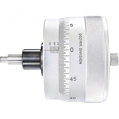 Starrett - 25mm, 4-1/16 Inch Plain Thimble, 0.3118 Inch Diameter x 1-7/16 Inch Long Spindle, Mechanical Micrometer Head - USA Tool & Supply