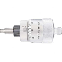 Starrett - 25mm, 2-1/16 Inch Plain Thimble, 5/16 Inch Diameter x 1-7/16 Inch Long Spindle, Mechanical Micrometer Head - USA Tool & Supply