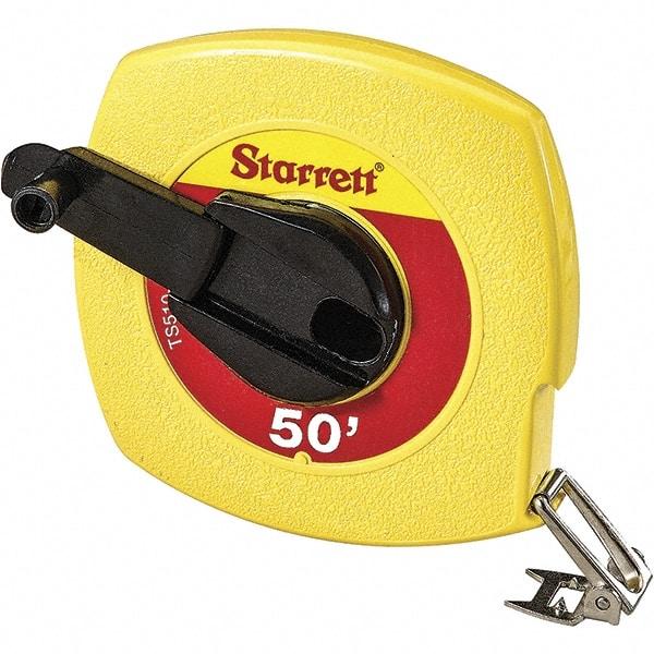 Starrett - 50' x 3/8" Yellow Blade Tape Measure - 1/8" Graduation, L1 Graduation Style, Yellow Case - USA Tool & Supply