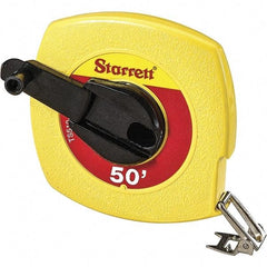 Starrett - 50' x 3/8" Yellow Blade Tape Measure - 1/8" Graduation, L1 Graduation Style, Yellow Case - USA Tool & Supply