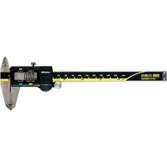 Mitutoyo - 0 to 6" Range 0.01mm Resolution, Electronic Caliper - Steel with 40mm Carbide-Tipped Jaws, 0.001" Accuracy, SPC Output - USA Tool & Supply