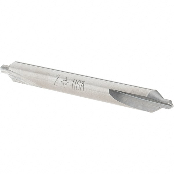 Cleveland - #2 Plain Cut 60° Incl Angle Solid Carbide Combo Drill & Countersink - USA Tool & Supply