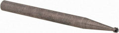 Cle-Line - 1/16" Cut Diam, 1/8" Shank Diam, Ball Head Single Cut Burr - Carbide, 1.6mm LOC, 38mm OAL - USA Tool & Supply