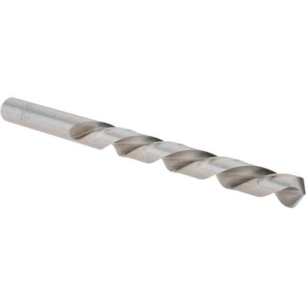 Cle-Line - 3/8" 118° High Speed Steel Jobber Drill - Bright Finish, Left Hand Cut, Spiral Flute, Straight Shank, 5" OAL, Standard Point - USA Tool & Supply