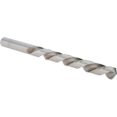 Cle-Line - 3/8" 118° High Speed Steel Jobber Drill - Bright Finish, Left Hand Cut, Spiral Flute, Straight Shank, 5" OAL, Standard Point - USA Tool & Supply
