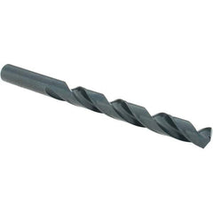 Cle-Line - 3/8" 135° High Speed Steel Jobber Drill - Oxide Finish, Right Hand Cut, Spiral Flute, Straight Shank, 5" OAL, Split Point - USA Tool & Supply