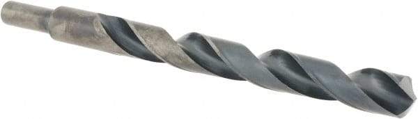Cle-Line - 17/32" Drill, 135° Point, High Speed Steel Silver Deming & Reduced Shank Drill Bit - Oxide Finish, 6-5/8" OAL, Straight Shank, 4-13/16" Flute Length, Right Hand Cut, Split Point, Spiral Flute, Regular Spiral - USA Tool & Supply