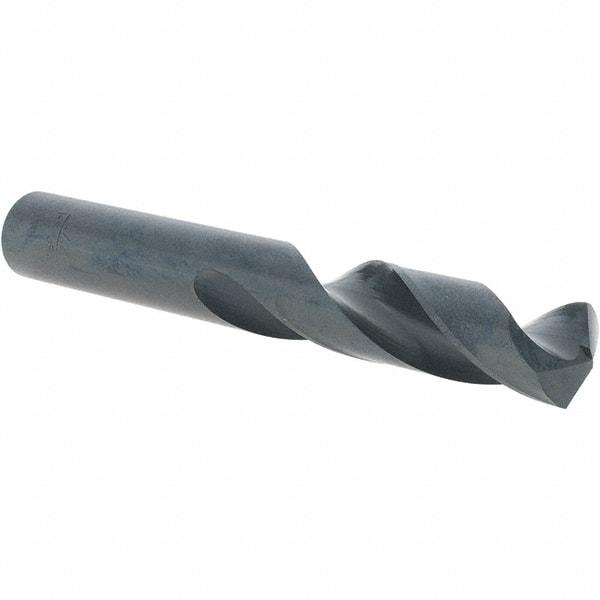 Cle-Line - 1/2" 135° Spiral Flute High Speed Steel Screw Machine Drill Bit - Oxide Finish, Right Hand Cut, 2-1/4" Flute Length, 3-3/4" OAL, Split Point, Straight Shank - USA Tool & Supply