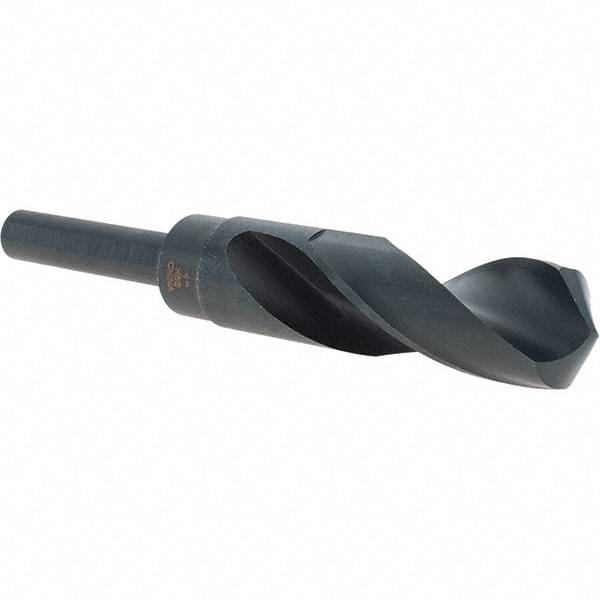 Cle-Force - 1" Drill, 118° Point, High Speed Steel Silver Deming & Reduced Shank Drill Bit - Oxide Finish, 6" OAL, Flats on Shank, 3-1/8" Flute Length, Right Hand Cut, Standard Point, Spiral Flute, Regular Spiral - USA Tool & Supply