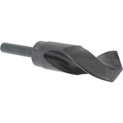 Cle-Force - 1-1/4" Drill, 118° Point, High Speed Steel Silver Deming & Reduced Shank Drill Bit - Oxide Finish, 6" OAL, Straight Shank, 3-1/8" Flute Length, Right Hand Cut, Standard Point, Spiral Flute, Regular Spiral - USA Tool & Supply