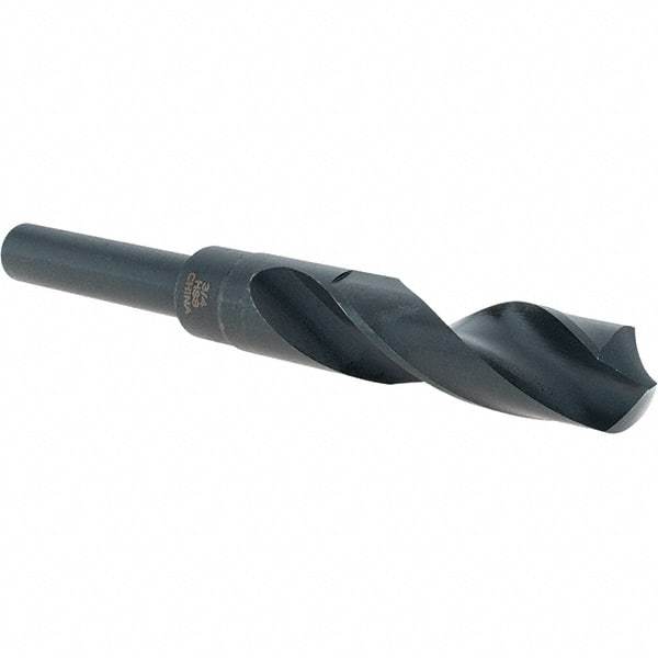 Cle-Force - 3/4" Drill, 118° Point, High Speed Steel Silver Deming & Reduced Shank Drill Bit - Oxide Finish, 6" OAL, Straight Shank, 3-1/8" Flute Length, Right Hand Cut, Standard Point, Spiral Flute, Regular Spiral - USA Tool & Supply