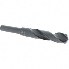 Cle-Force - 23/32" Drill, 118° Point, High Speed Steel Silver Deming & Reduced Shank Drill Bit - Oxide Finish, 6" OAL, Straight Shank, 3-1/8" Flute Length, Right Hand Cut, Standard Point, Spiral Flute, Regular Spiral - USA Tool & Supply