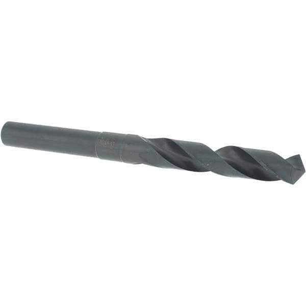 Cle-Line - 14mm Drill, 118° Point, High Speed Steel Silver Deming & Reduced Shank Drill Bit - Oxide Finish, 6" OAL, Straight Shank, 79mm Flute Length, Right Hand Cut, Standard Point, Spiral Flute, Regular Spiral - USA Tool & Supply