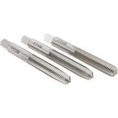 Cle-Line - M8x1.25 Metric, 4 Flute, Bottoming, Plug & Taper, Bright Finish, High Speed Steel Tap Set - Right Hand Cut, 2-23/32" OAL, 1-1/8" Thread Length, Series 0404 - USA Tool & Supply