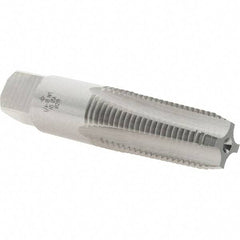 Cle-Line - 1/4-18 NPT Thread, 4 Flute Standard Pipe Tap - 2-7/16" OAL, 1-1/16" Thread Length, 9/16" Shank Diam, Bright Finish, High Speed Steel - Exact Industrial Supply