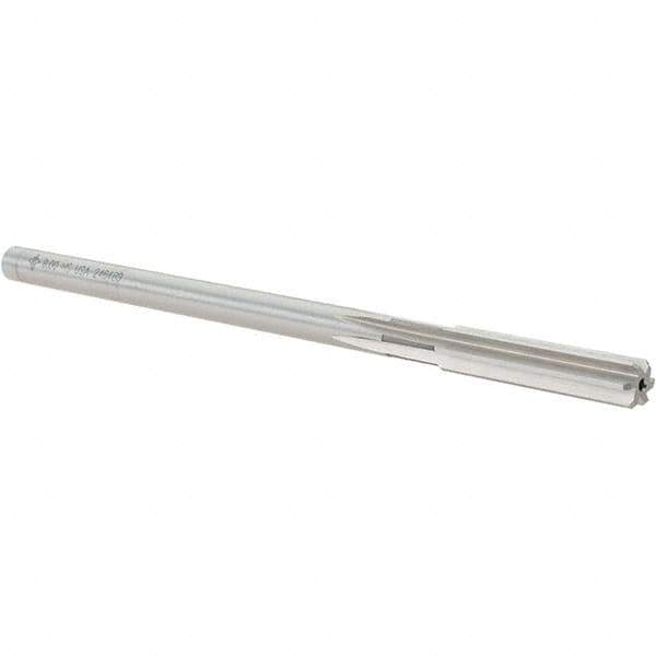 Cleveland - 8mm High Speed Steel 6 Flute Chucking Reamer - Straight Flute, Straight Shank, 38.1mm Flute Length, 152.4mm OAL - USA Tool & Supply