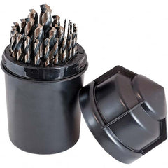 Cle-Force - 1/16 to 1/2", 135° Point, Oxide/Gold Finish, High Speed Steel Jobber Length Drill Bit Set - USA Tool & Supply