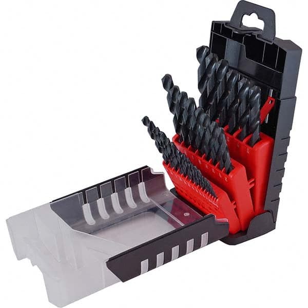 Cle-Force - 1/16 to 1/2", 135° Point, Oxide Finish, High Speed Steel Jobber Length Drill Bit Set - USA Tool & Supply