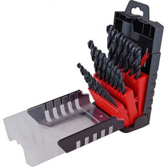 Cle-Force - 1/16 to 1/2", 135° Point, Oxide Finish, High Speed Steel Jobber Length Drill Bit Set - USA Tool & Supply