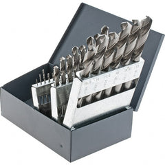 Cle-Line - 1 to 13mm, 118° Point, Bright Finish, High Speed Steel Jobber Length Drill Bit Set - USA Tool & Supply