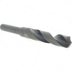 Cle-Line - 45/64" Drill, 118° Point, High Speed Steel Silver Deming & Reduced Shank Drill Bit - Oxide Finish, 6" OAL, Straight Shank, 3-1/8" Flute Length, Right Hand Cut, Standard Point, Spiral Flute, Regular Spiral - USA Tool & Supply