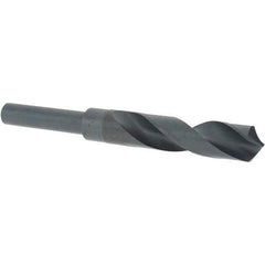 Cle-Line - 47/64" Drill, 118° Point, High Speed Steel Silver Deming & Reduced Shank Drill Bit - Oxide Finish, 6" OAL, Straight Shank, 3-1/8" Flute Length, Right Hand Cut, Standard Point, Spiral Flute, Regular Spiral - USA Tool & Supply