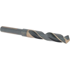 Cle-Line - 16mm Drill, 118° Point, High Speed Steel Silver Deming & Reduced Shank Drill Bit - Oxide Finish, 6" OAL, Flats on Shank, 79mm Flute Length, Right Hand Cut, Split Point, Spiral Flute, Regular Spiral - USA Tool & Supply