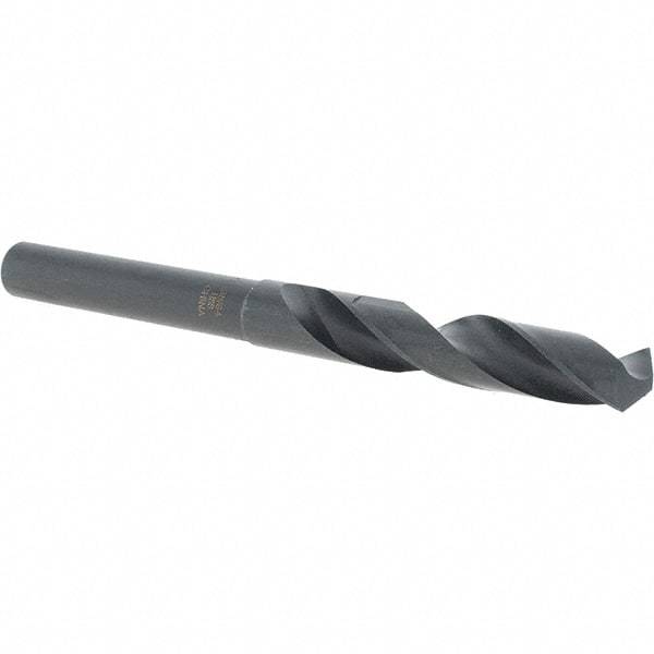 Cle-Force - 35/64" Drill, 118° Point, High Speed Steel Silver Deming & Reduced Shank Drill Bit - Oxide Finish, 6" OAL, Straight Shank, 3-1/8" Flute Length, Right Hand Cut, Standard Point, Spiral Flute, Regular Spiral - USA Tool & Supply