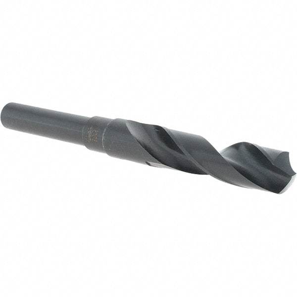Cle-Force - 21/32" Drill, 118° Point, High Speed Steel Silver Deming & Reduced Shank Drill Bit - Oxide Finish, 6" OAL, Straight Shank, 3-1/8" Flute Length, Right Hand Cut, Standard Point, Spiral Flute, Regular Spiral - USA Tool & Supply