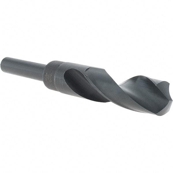 Cle-Force - 57/64" Drill, 118° Point, High Speed Steel Silver Deming & Reduced Shank Drill Bit - Oxide Finish, 6" OAL, Straight Shank, 3-1/8" Flute Length, Right Hand Cut, Standard Point, Spiral Flute, Regular Spiral - USA Tool & Supply