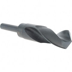 Cle-Force - 1-1/8" Drill, 118° Point, High Speed Steel Silver Deming & Reduced Shank Drill Bit - Oxide Finish, 6" OAL, Straight Shank, 3-1/8" Flute Length, Right Hand Cut, Standard Point, Spiral Flute, Regular Spiral - USA Tool & Supply