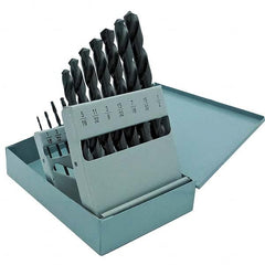 Cle-Force - 1/16 to 1/2", 135° Point, Oxide Finish, High Speed Steel Jobber Length Drill Bit Set - USA Tool & Supply