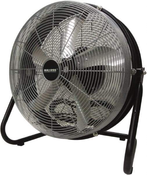 Maxess Climate Control Technologies - 18" Blade, 5/64 hp, 1,550, 2,000 & 2,680 CFM, Oscillating Industrial Circulation Fan - Floor Stand, 120 Volts, 3 Speed - USA Tool & Supply