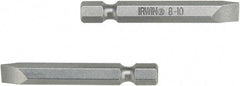 Irwin - 1/4" Slotted Screwdriver Bit - 1/4" Hex Drive, 2-3/8" OAL - USA Tool & Supply