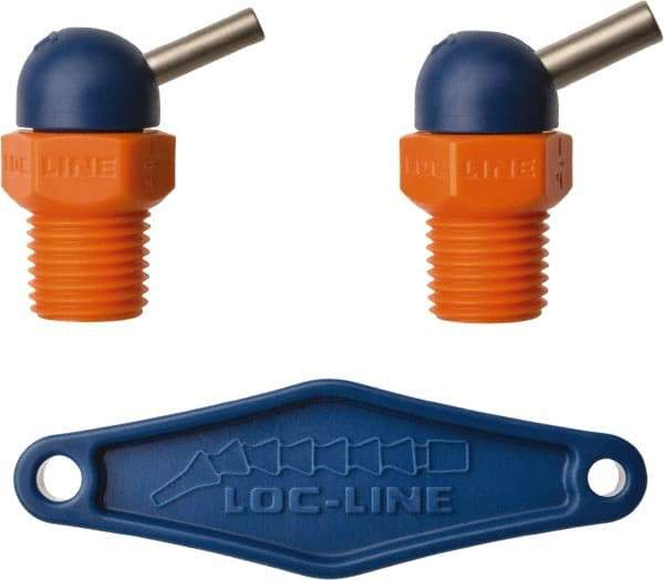 Loc-Line - 1/4" Hose Inside Diam, High-Pressure Coolant Hose Nozzle - NPT, for Use with Loc-Line Modular Hose System, 2 Pieces - USA Tool & Supply