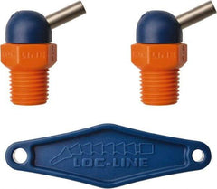 Loc-Line - 1/4" Hose Inside Diam x 5/32" Nozzle Diam, High-Pressure Coolant Hose Nozzle - NPT, for Use with Loc-Line Modular Hose System, 2 Pieces - USA Tool & Supply