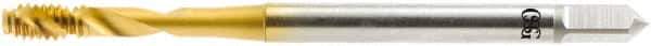 OSG - 3/8-24 UNF 3 Flute 2B Modified Bottoming Spiral Flute Tap - Vanadium High Speed Steel, TiN Finish, 100mm OAL, Right Hand Flute, Right Hand Thread, H4, Series 16450 - Exact Industrial Supply